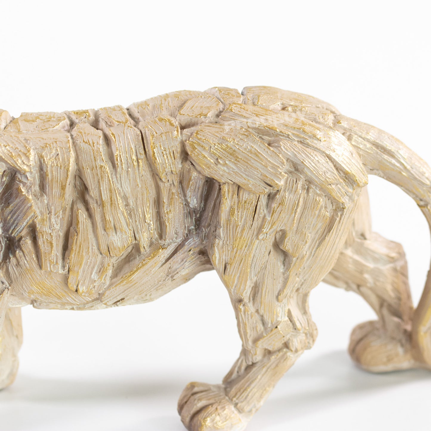 32cm Tiger Ornament Driftwood Style Resin Material
