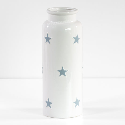 30cm Tall White Ceramic Grey Polka Dot Stars Pattern Ceramic Vase