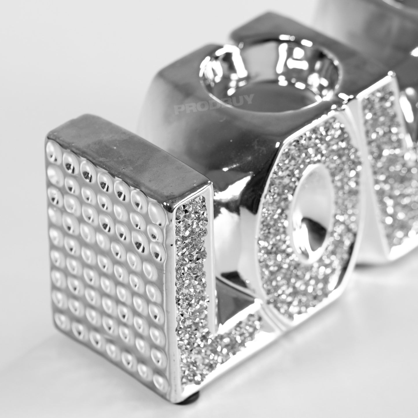 Sparkly Glitter Love Word Art Ornament Tealight Candle Holder