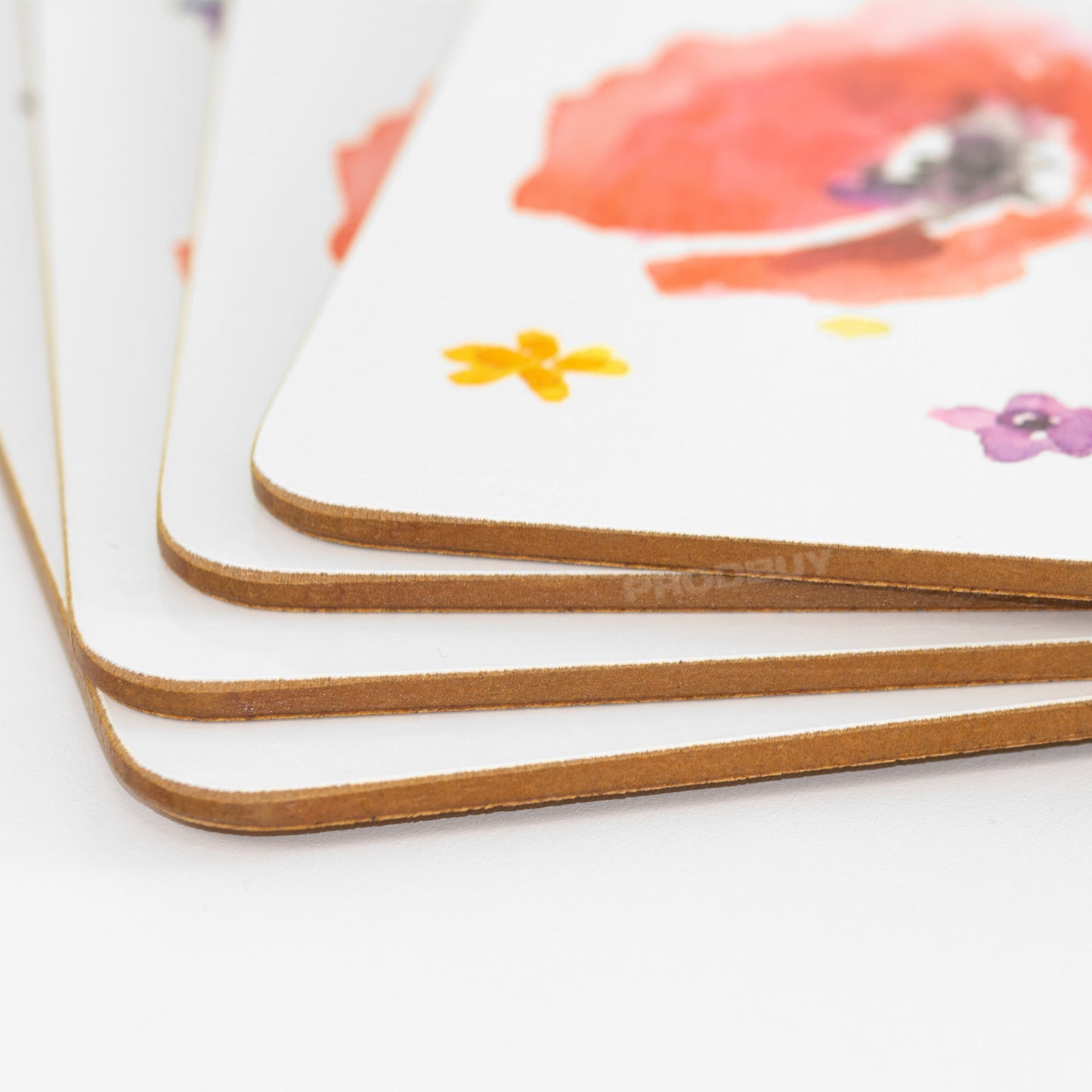 Set of Poppies 4 Placemats and 4 Coasters