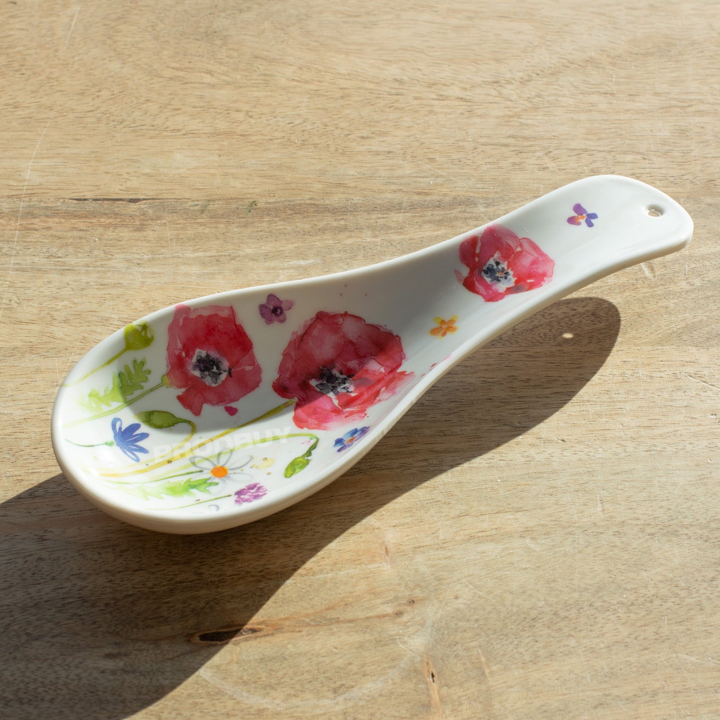 White Poppy Tea Bag Tidy & Spoon Rest Set