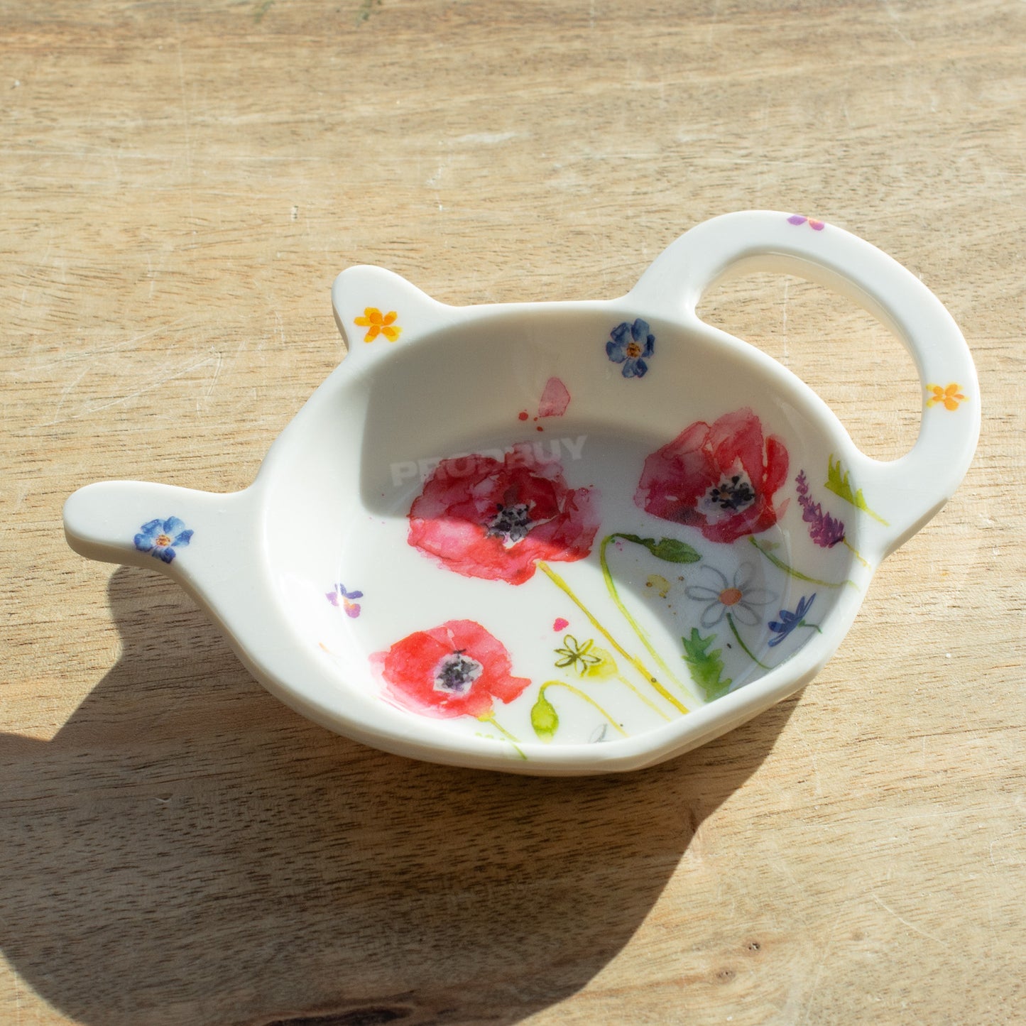 White Poppy Tea Bag Tidy & Spoon Rest Set