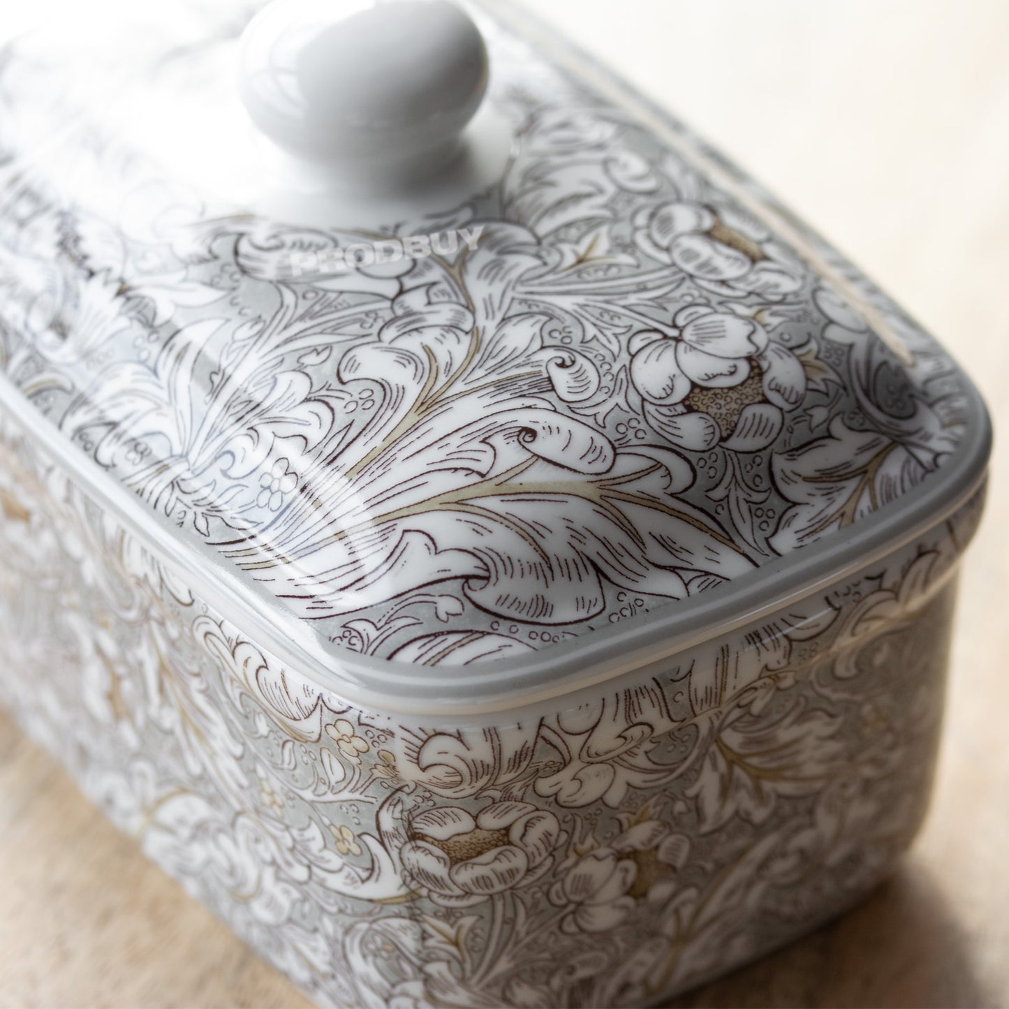 William Morris Grey Bachelor's Button Butter Dish