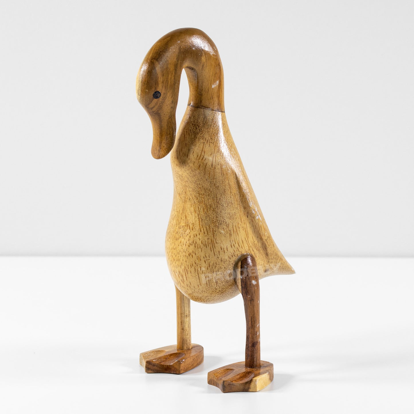 Shy Natural Wooden Duck 29cm Wood Ornament