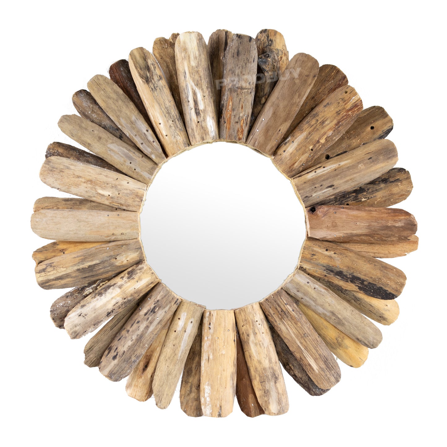 Driftwood Sunburst Round 43cm Wall Mirror