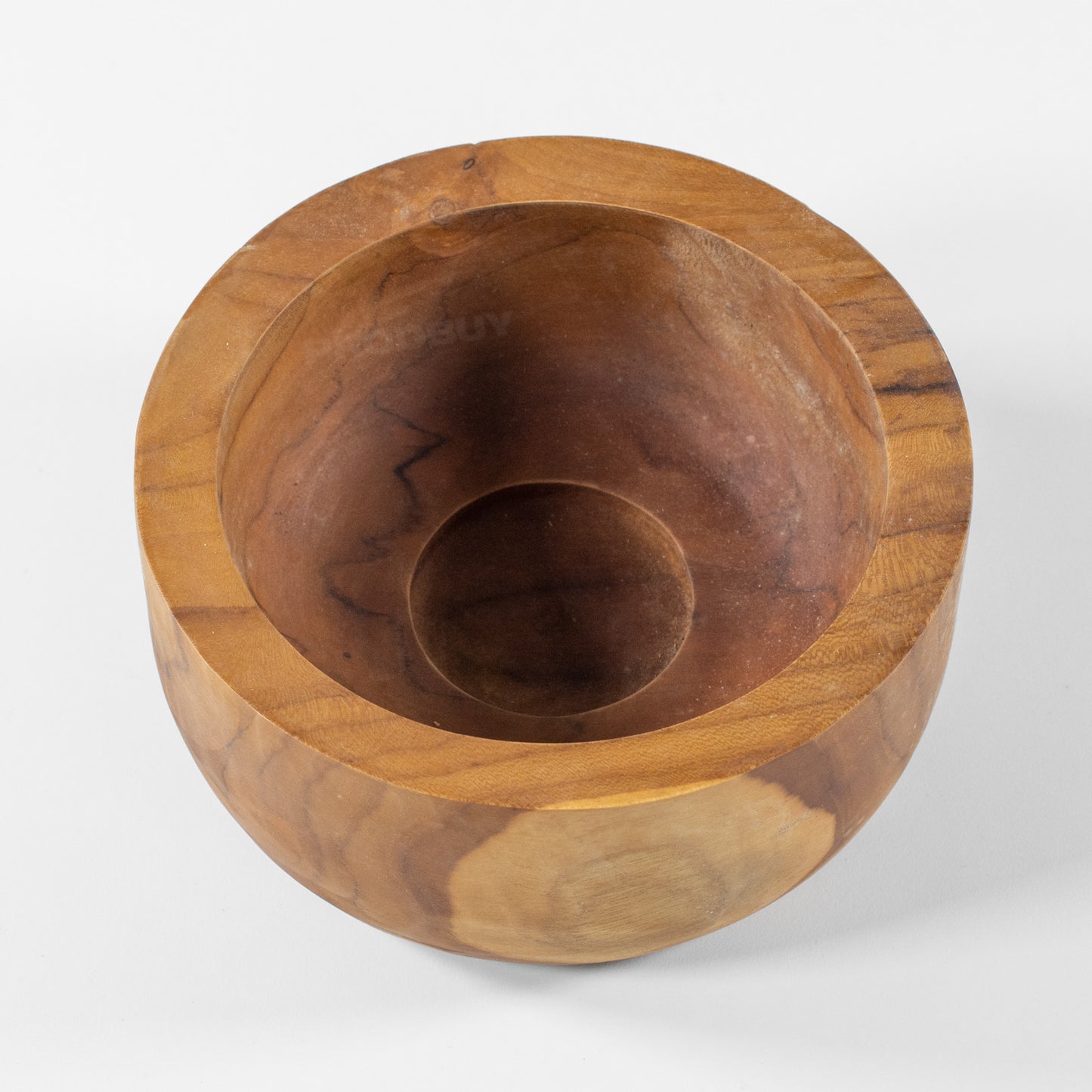 Small Wooden Pillar Candle Holder Bowl