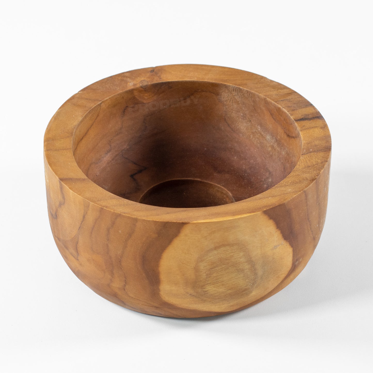 Small Wooden Pillar Candle Holder Bowl