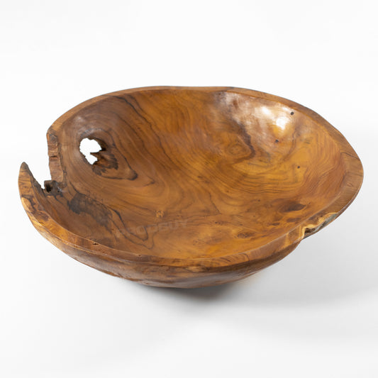 Round Decorative Table Bowl Teak Root Wood Large 37cm