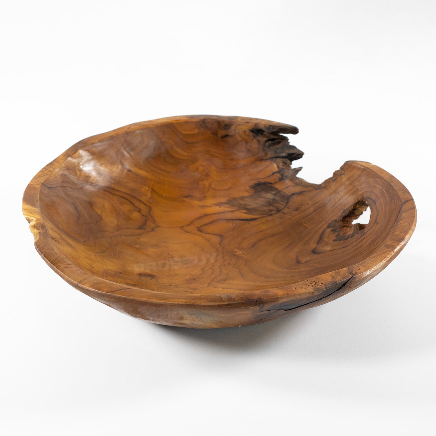 Round Decorative Table Bowl Teak Root Wood Large 37cm