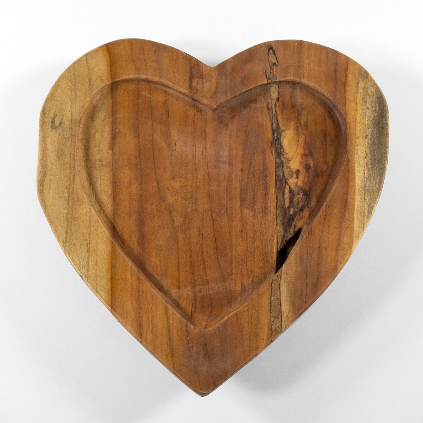 Heart Shape Teak Root Wood Serving Plate