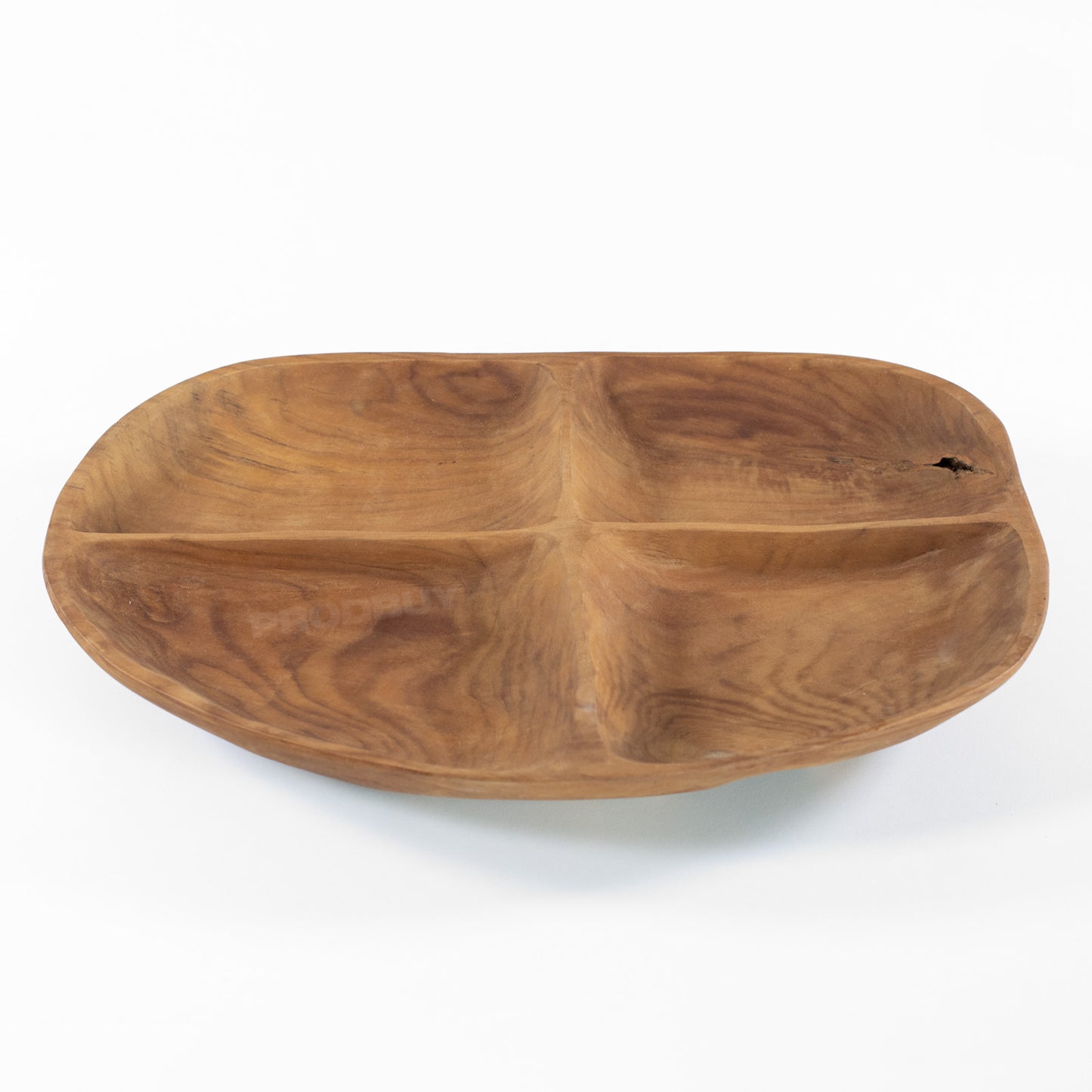 Large 40cm Teak Wooden Snack Serving Bowl