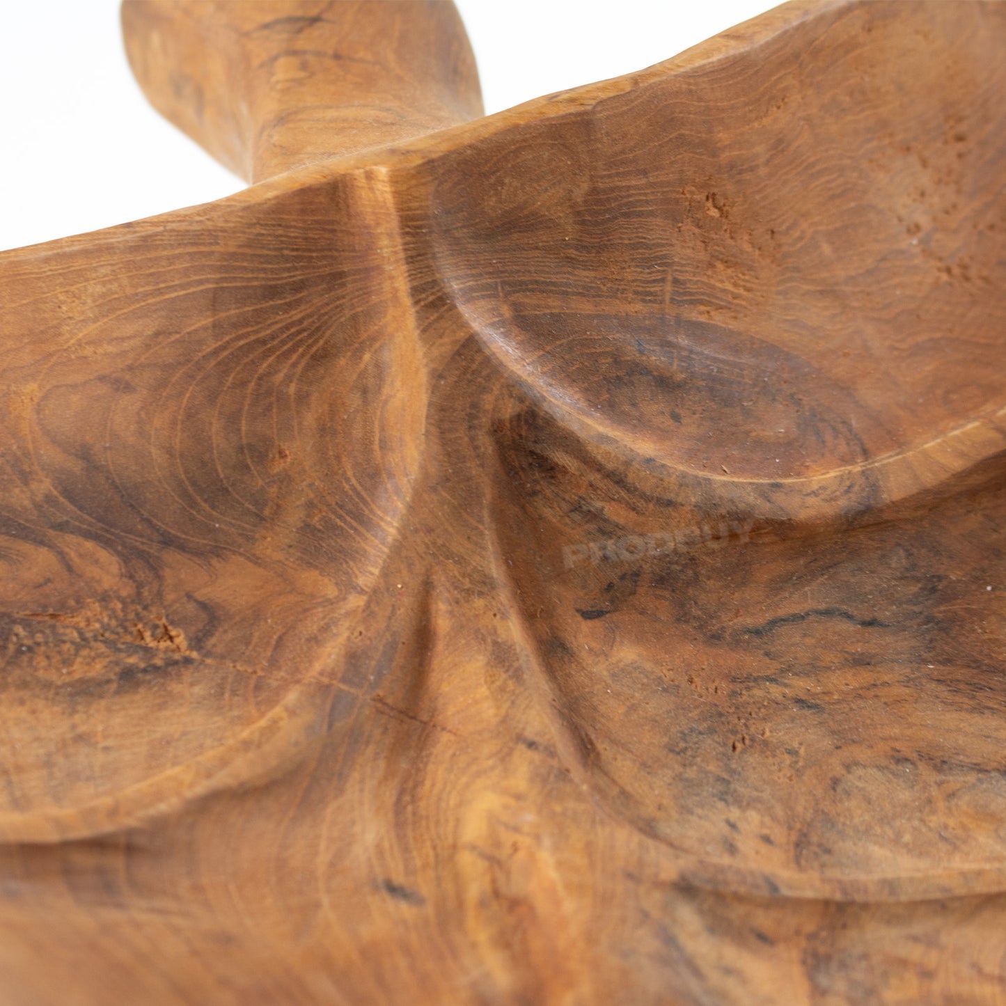 Large Teak Root Hand Carved Leaf Bowl
