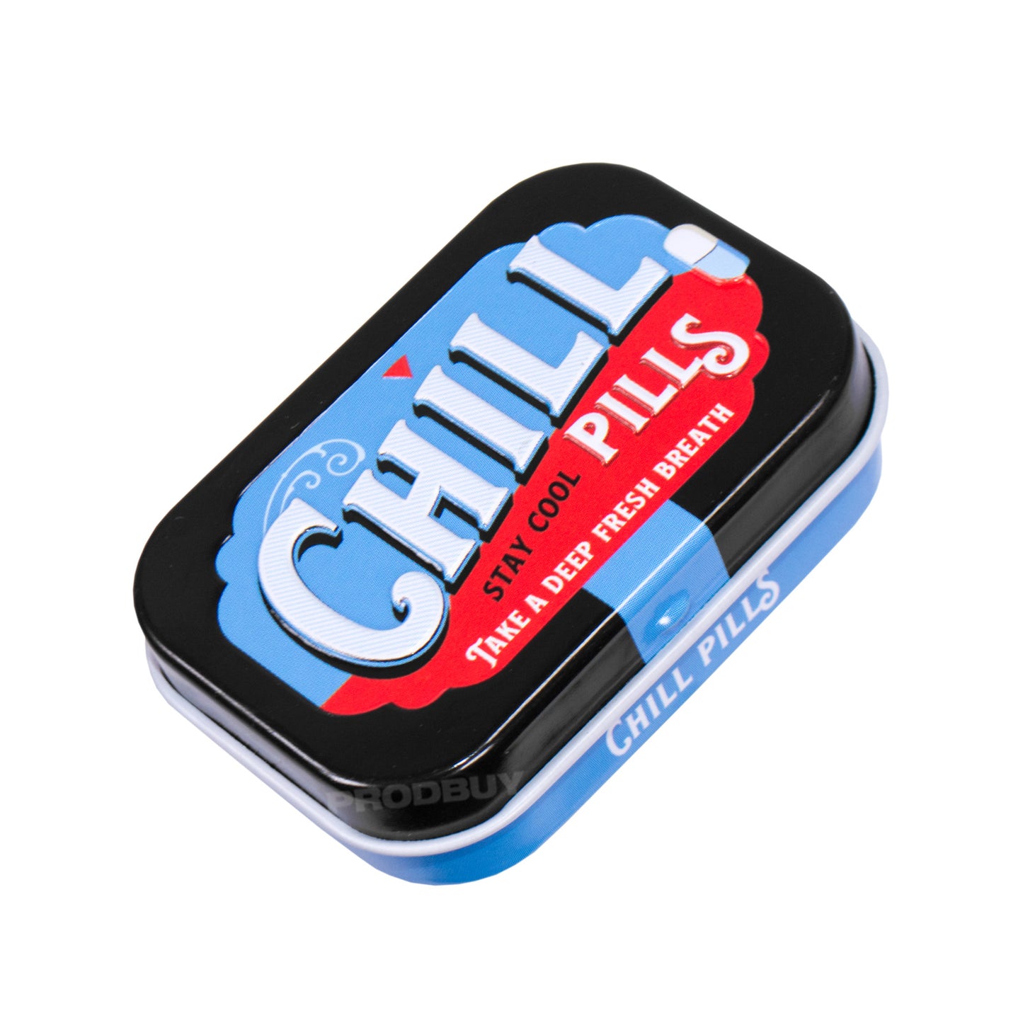 Mini 15g Sugar Free Mints In A Tin 'Chill Pills' Storage Tin 6cm Retro Gift