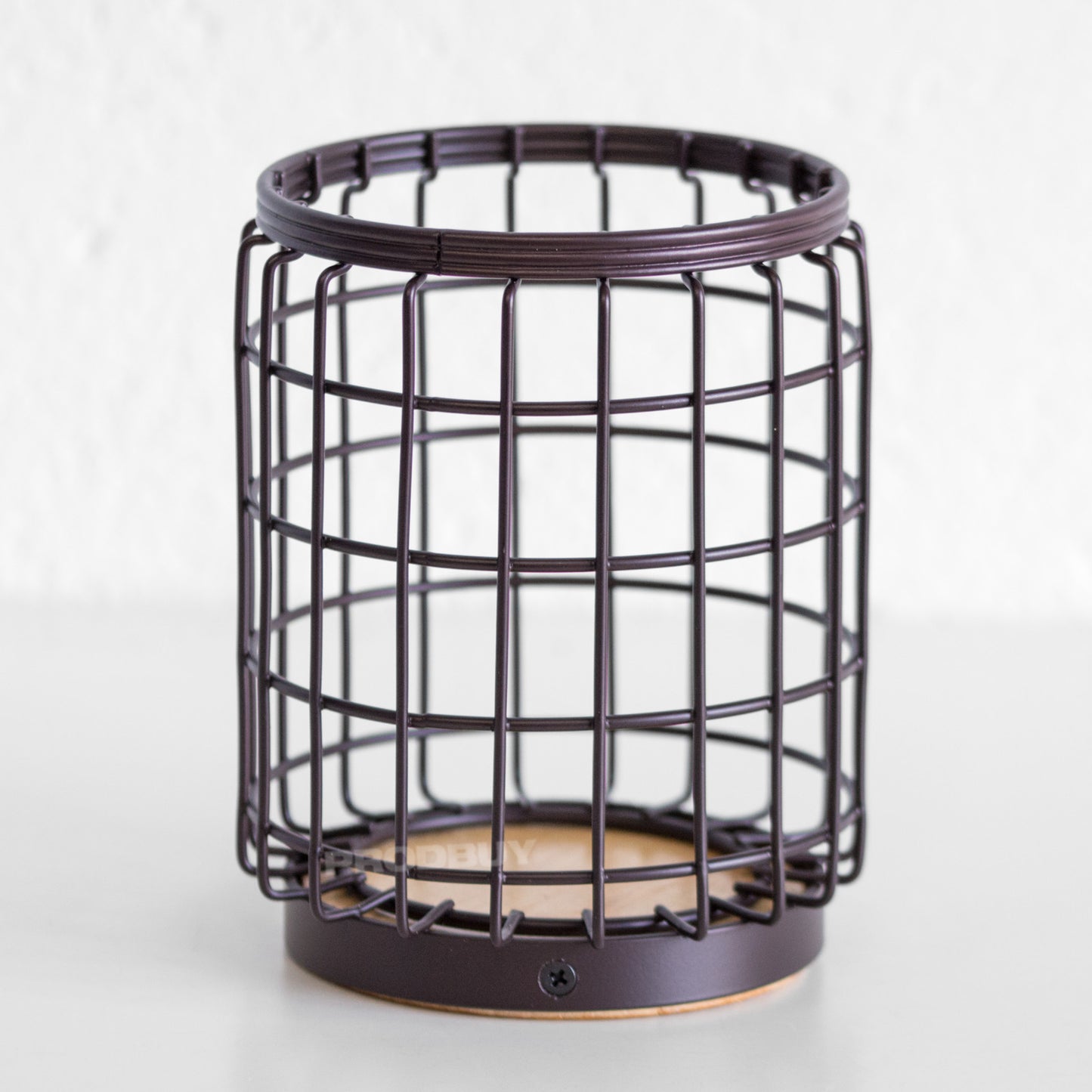 Industrial Metal & Wood Kitchen Utensil Pot