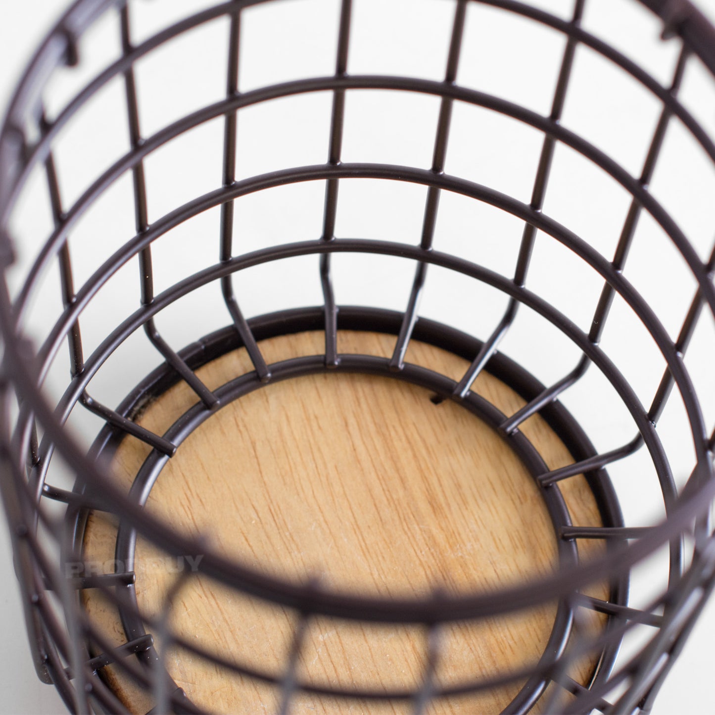 Industrial Metal & Wood Kitchen Utensil Pot