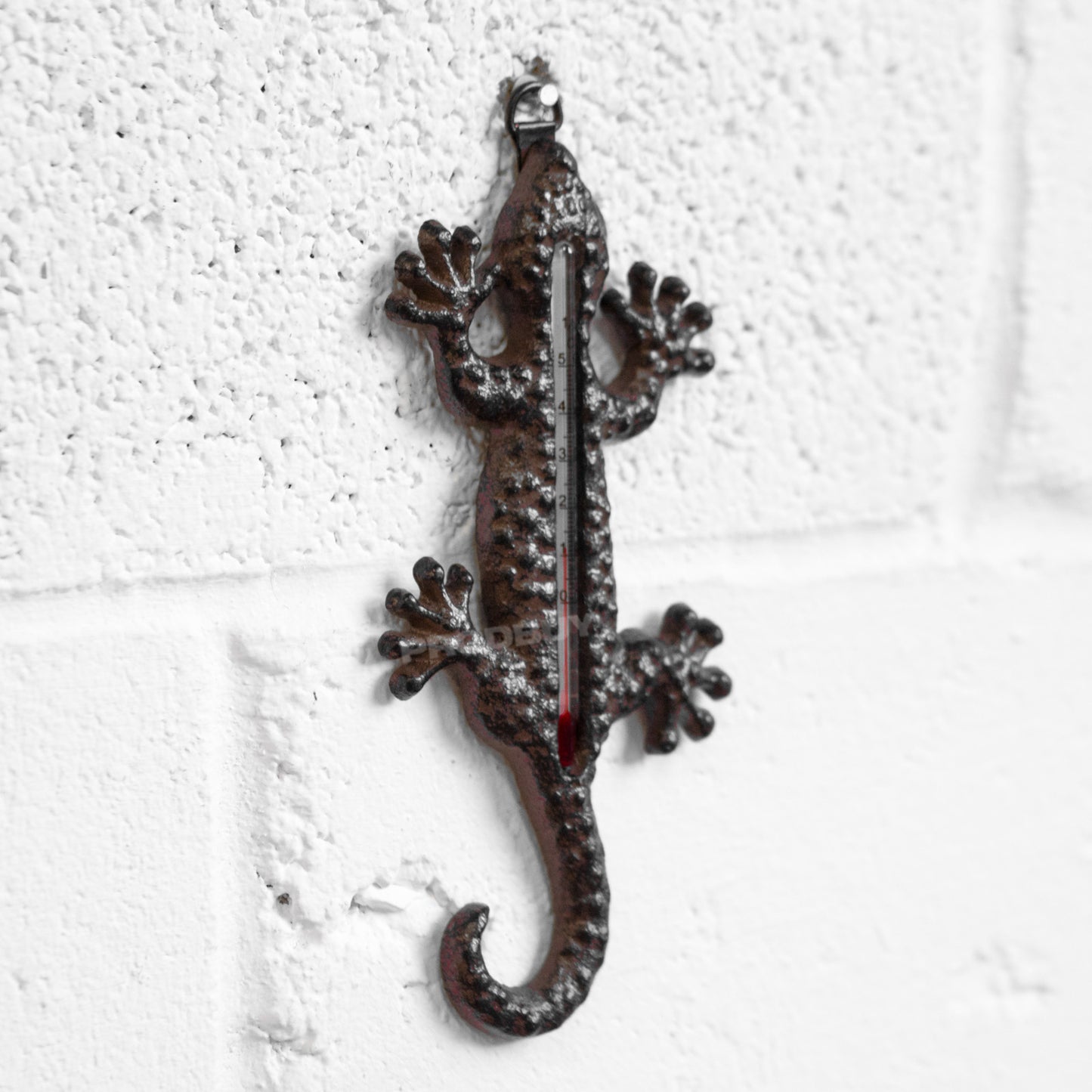 Cast Iron Lizard Thermometer Wall Hanging Ornament