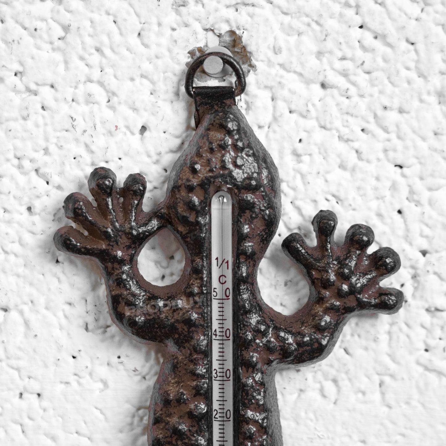 Cast Iron Lizard Thermometer Wall Hanging Ornament