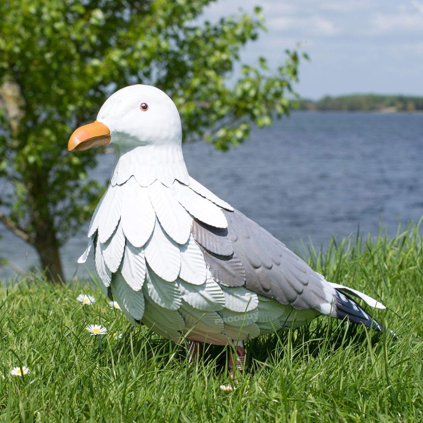 Seagull Bird 38cm Metal Garden Ornament Sculpture