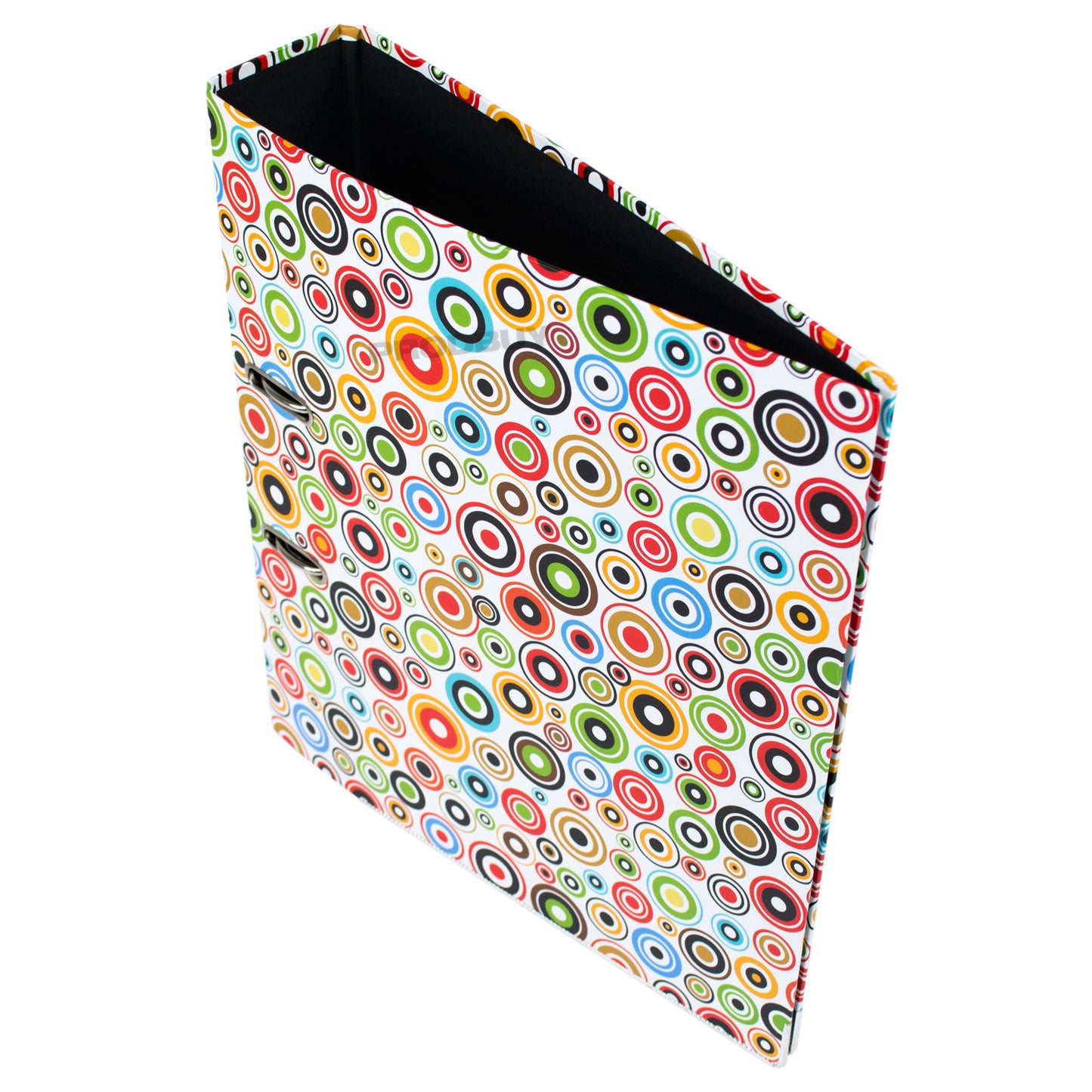 Set of 2 Lever Arch Files A4 70mm with Colour Circles Design