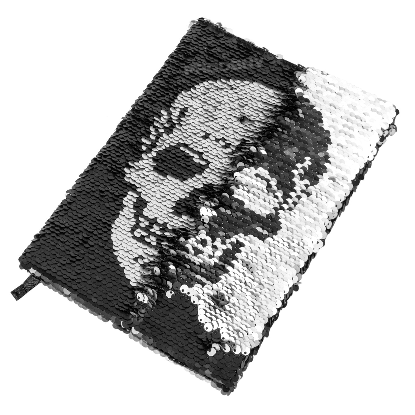 Black Gothic Skull A5 Reversible Sequins Lined Journal Notebook