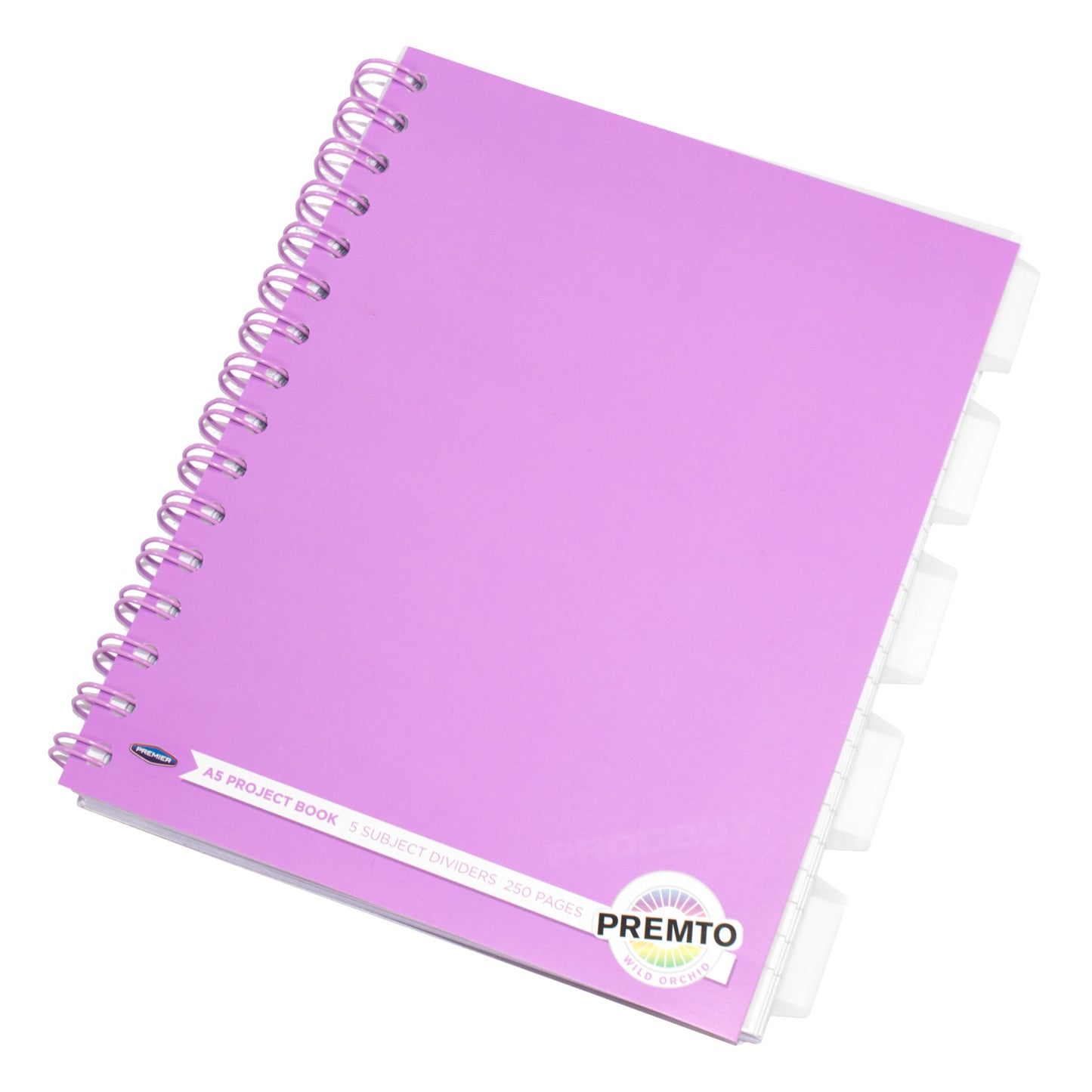 Pastel Colour A5 Spiral Project Book with White Tabs & Inserts
