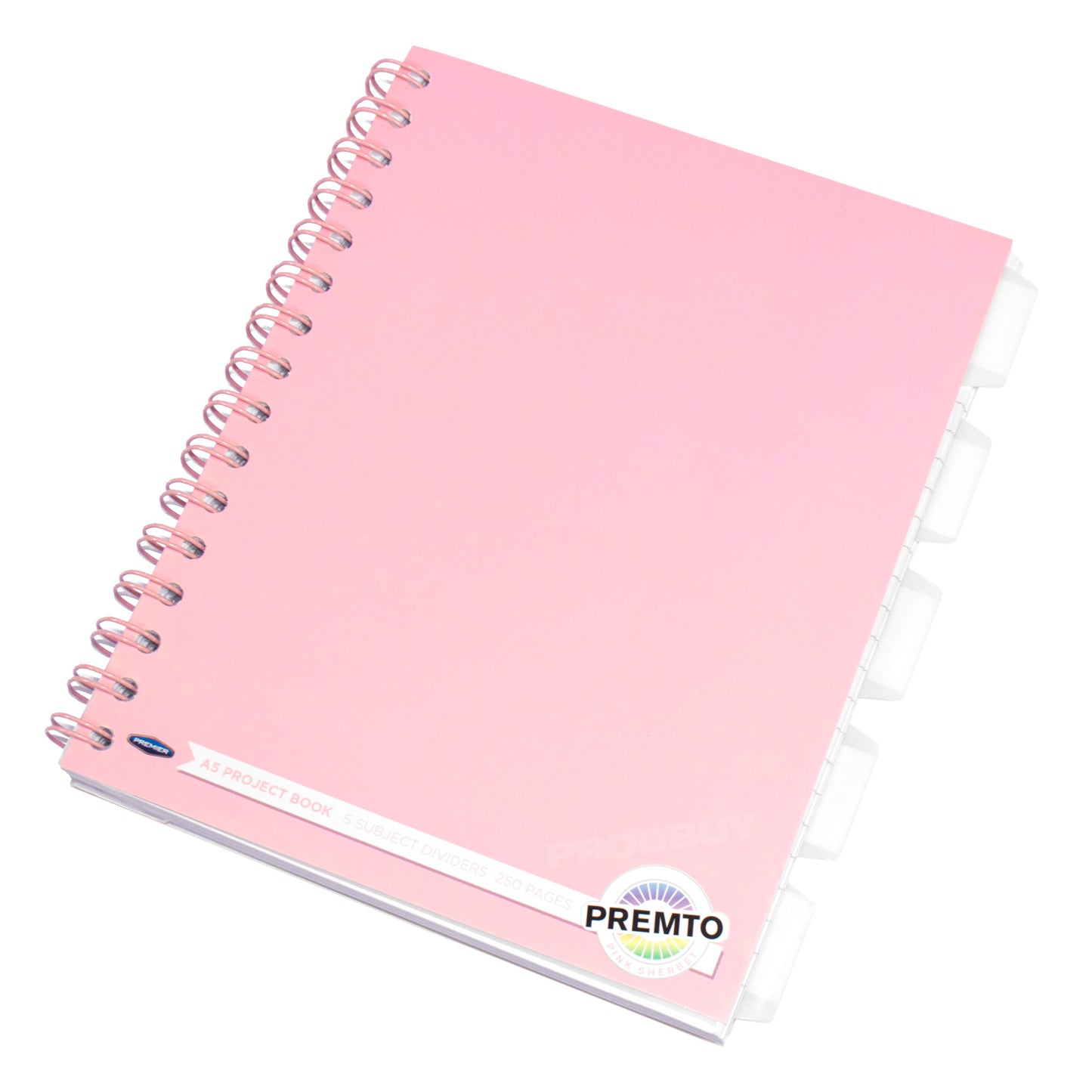 Pastel Colour A5 Spiral Project Book with White Tabs & Inserts