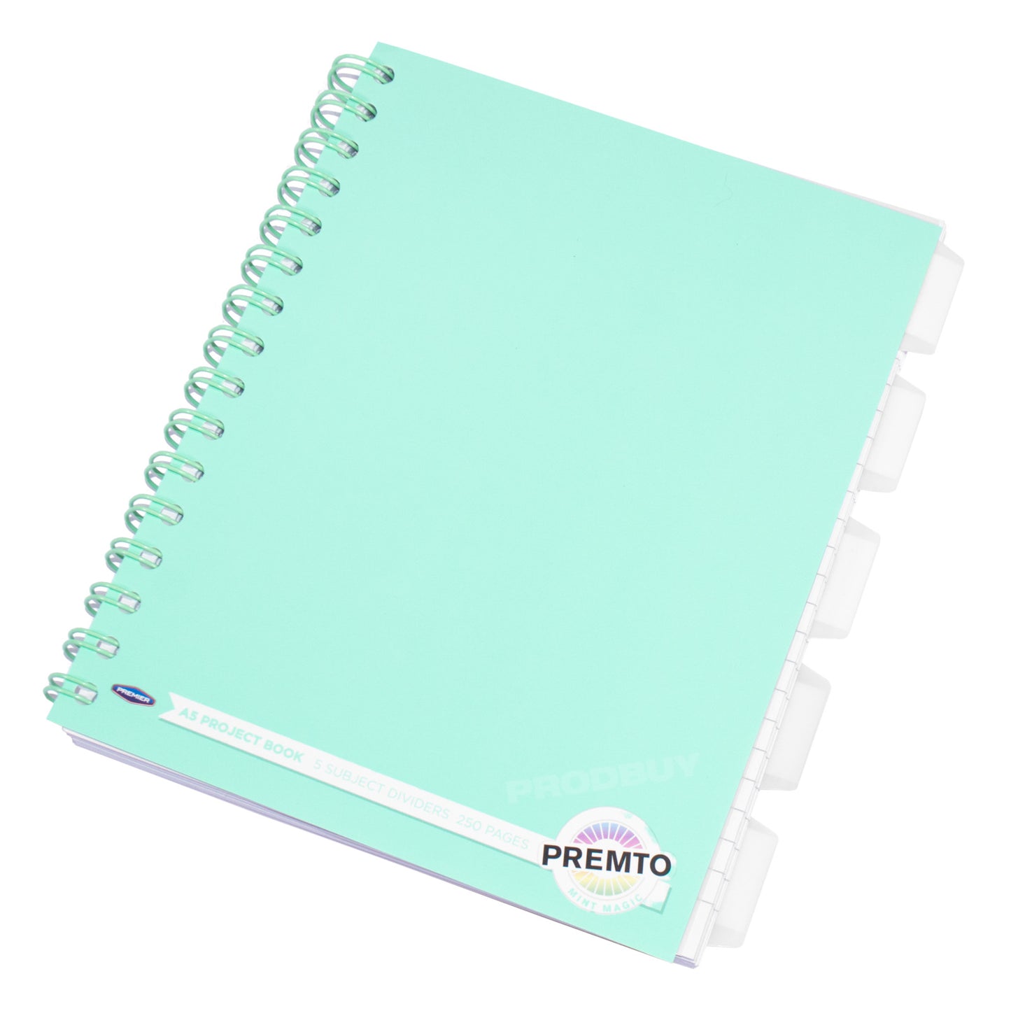 Pastel Colour A5 Spiral Project Book with White Tabs & Inserts