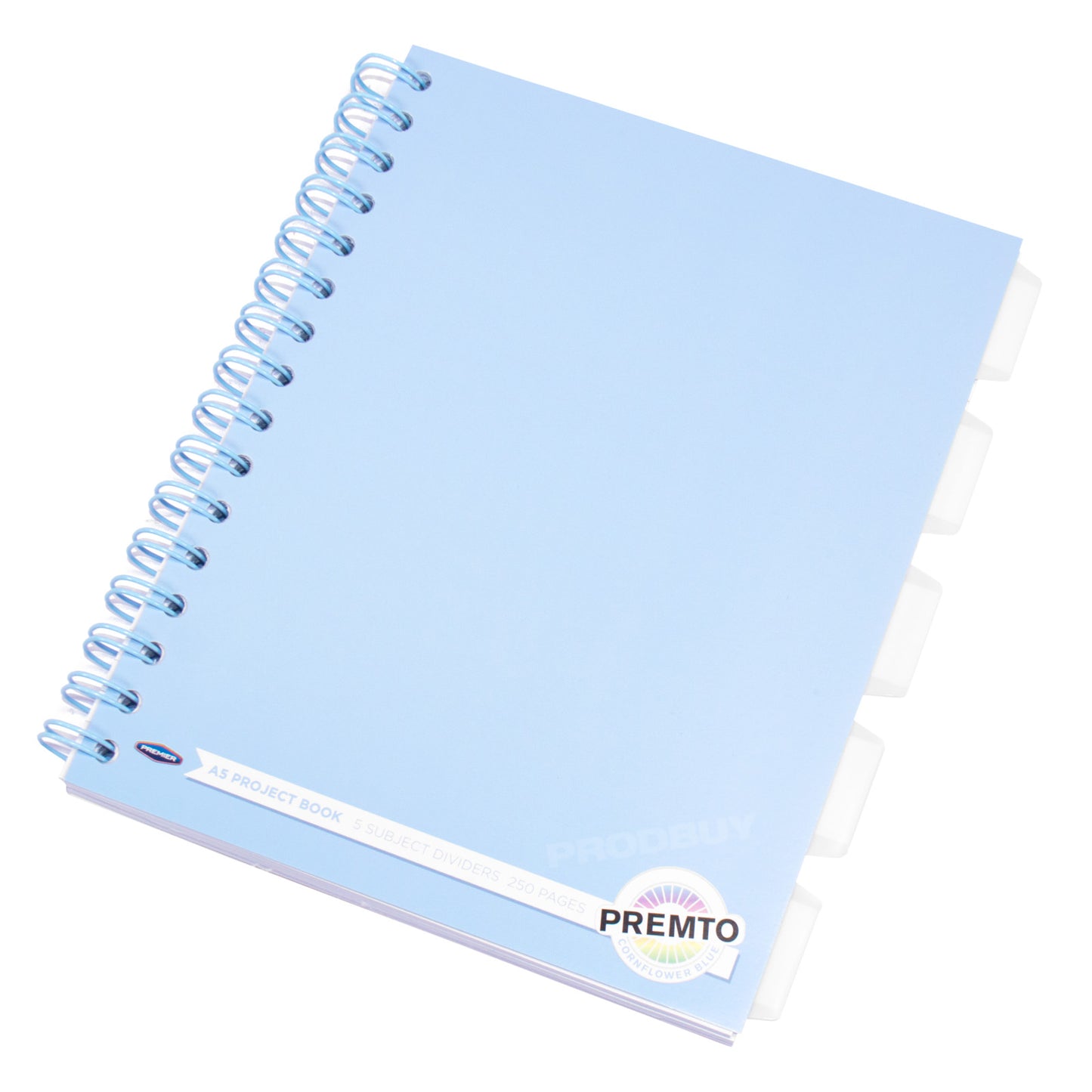 Pastel Colour A5 Spiral Project Book with White Tabs & Inserts