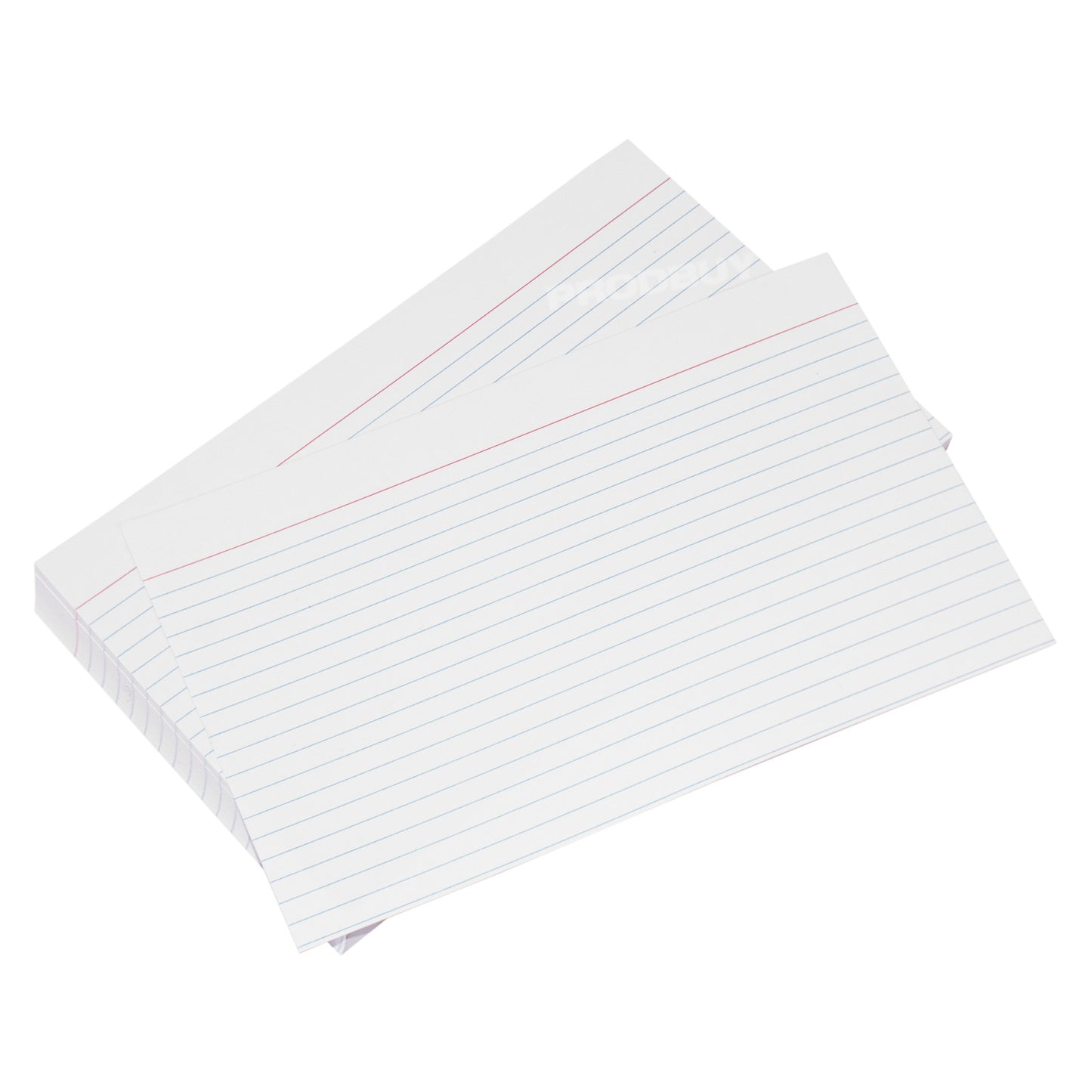Pack of 100 Record Index Cards 8" x 5" Lined White Revision Sheets