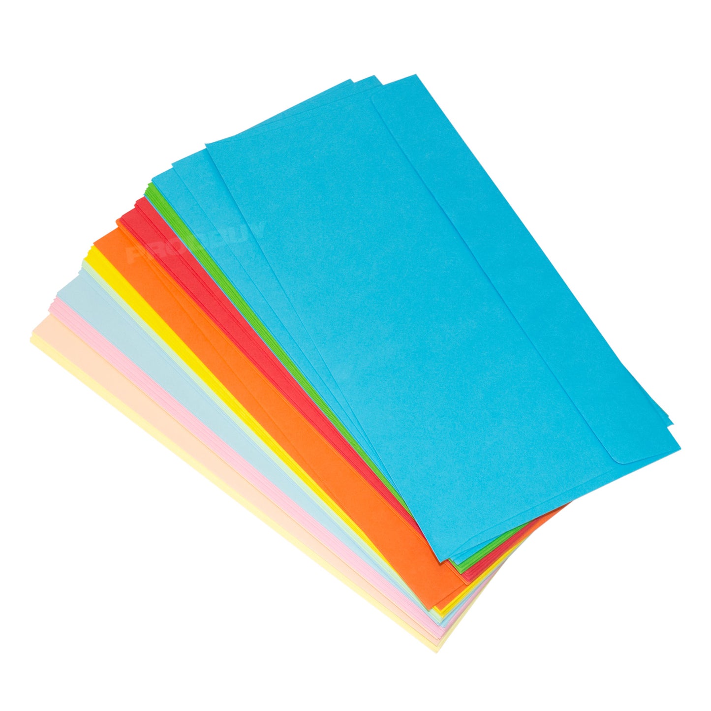 Set of 100 DL Envelopes 220mm x 110mm with Mixed Colours