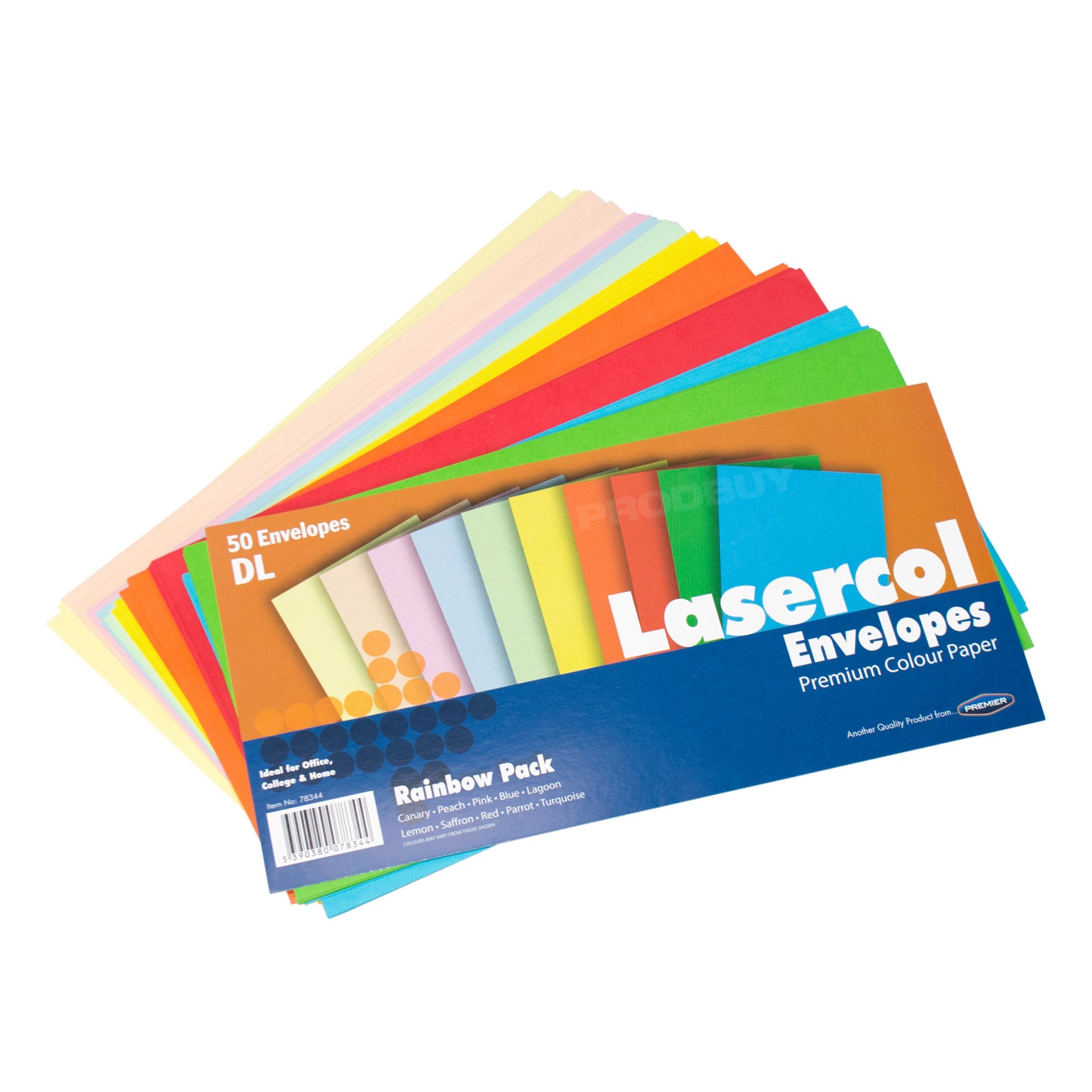Set of 100 DL Envelopes 220mm x 110mm with Mixed Colours