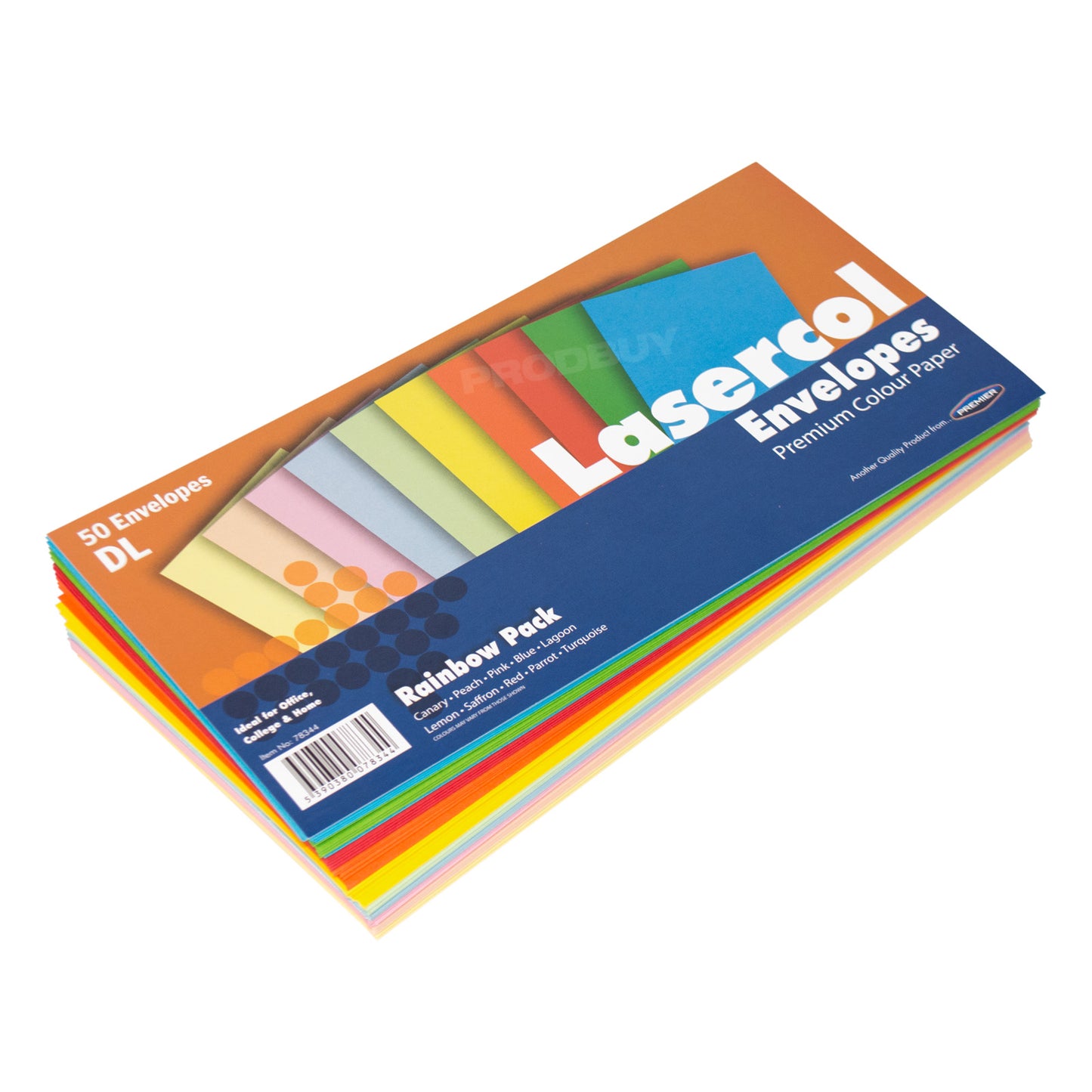 Set of 100 DL Envelopes 220mm x 110mm with Mixed Colours
