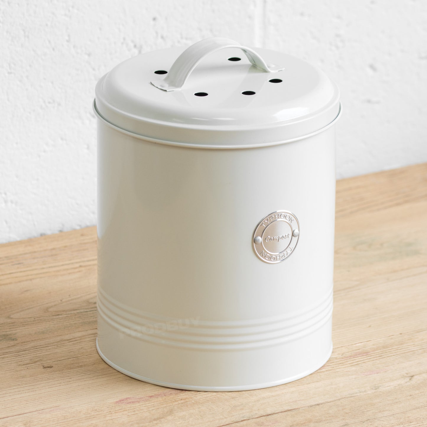 Retro Cream Compost Caddy Food Waste Bin