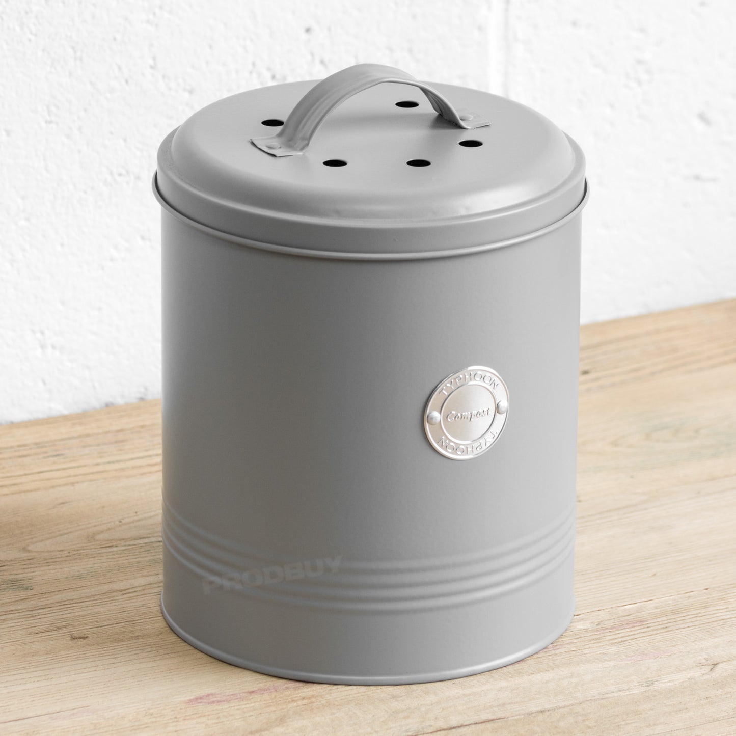 Retro Grey Compost Caddy Kitchen Food Waste Bin