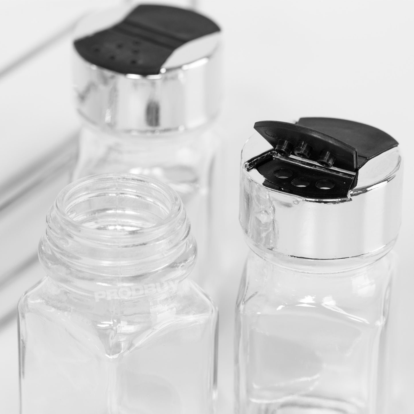 Set of 6 Glass Spice & Herb Storage Jars with Rack