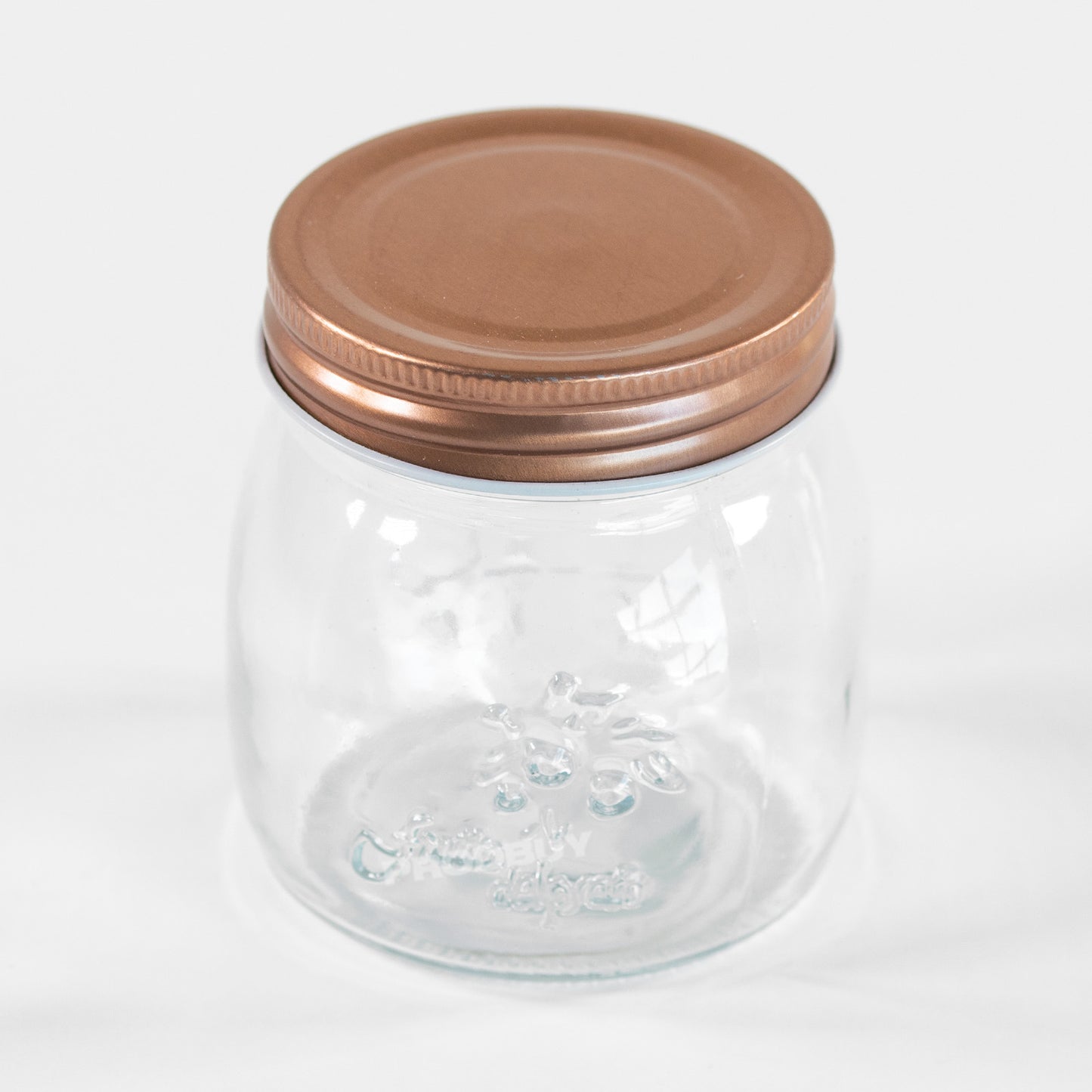 Set of 4 Small Glass Container Jars with Airtight Copper Lids 260ml