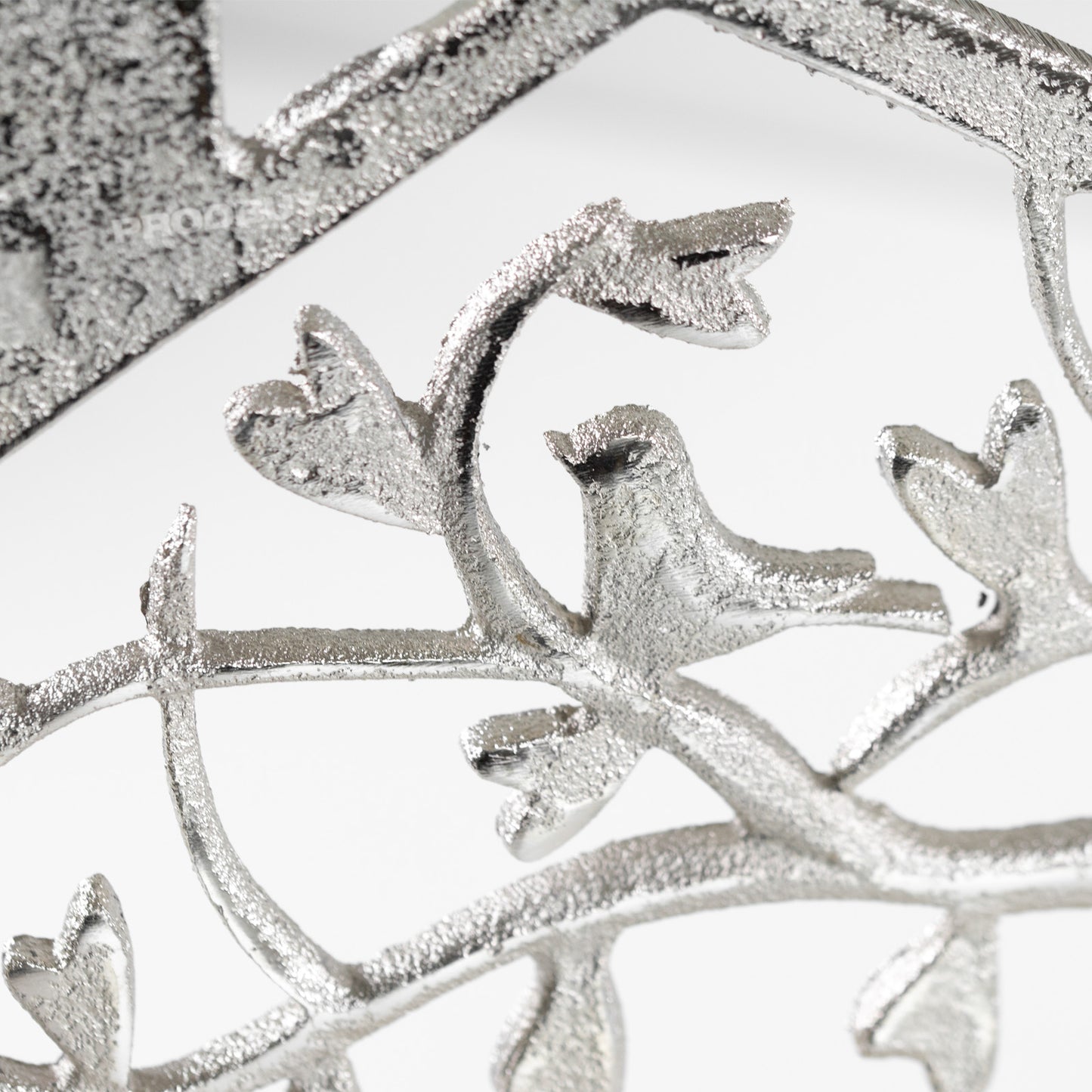Silver Metal House Shaped "Home" Decoration with Mango Wood Base