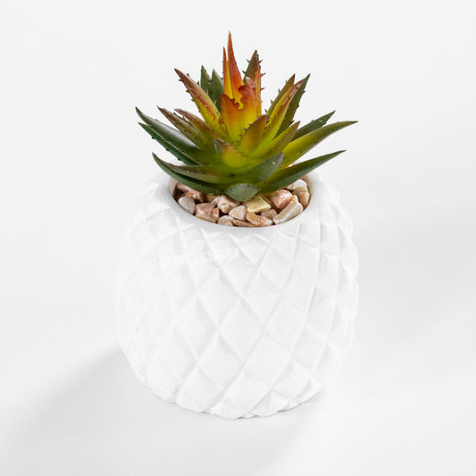 12cm Artificial Succulent Indoor House Plant White Pineapple