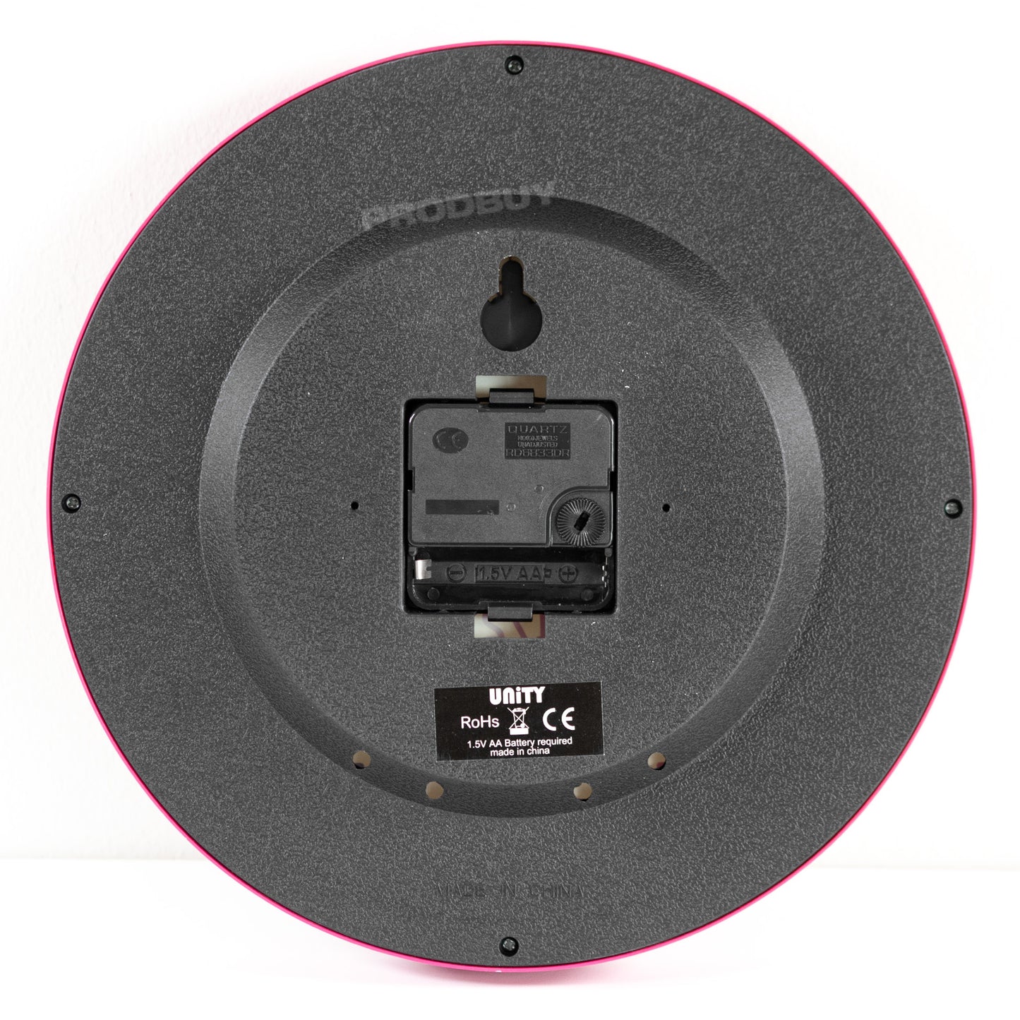 Round Pink Plastic Childrens Learning Plastic Wall Clock