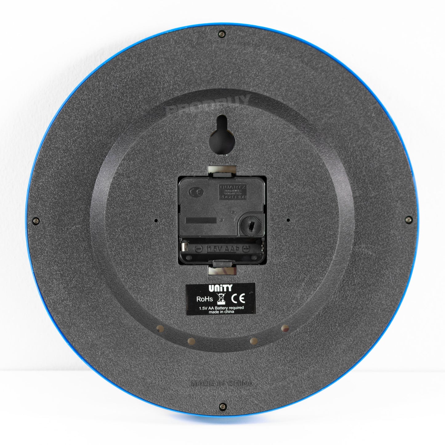 Round Blue Plastic Childrens Learning Plastic Wall Clock