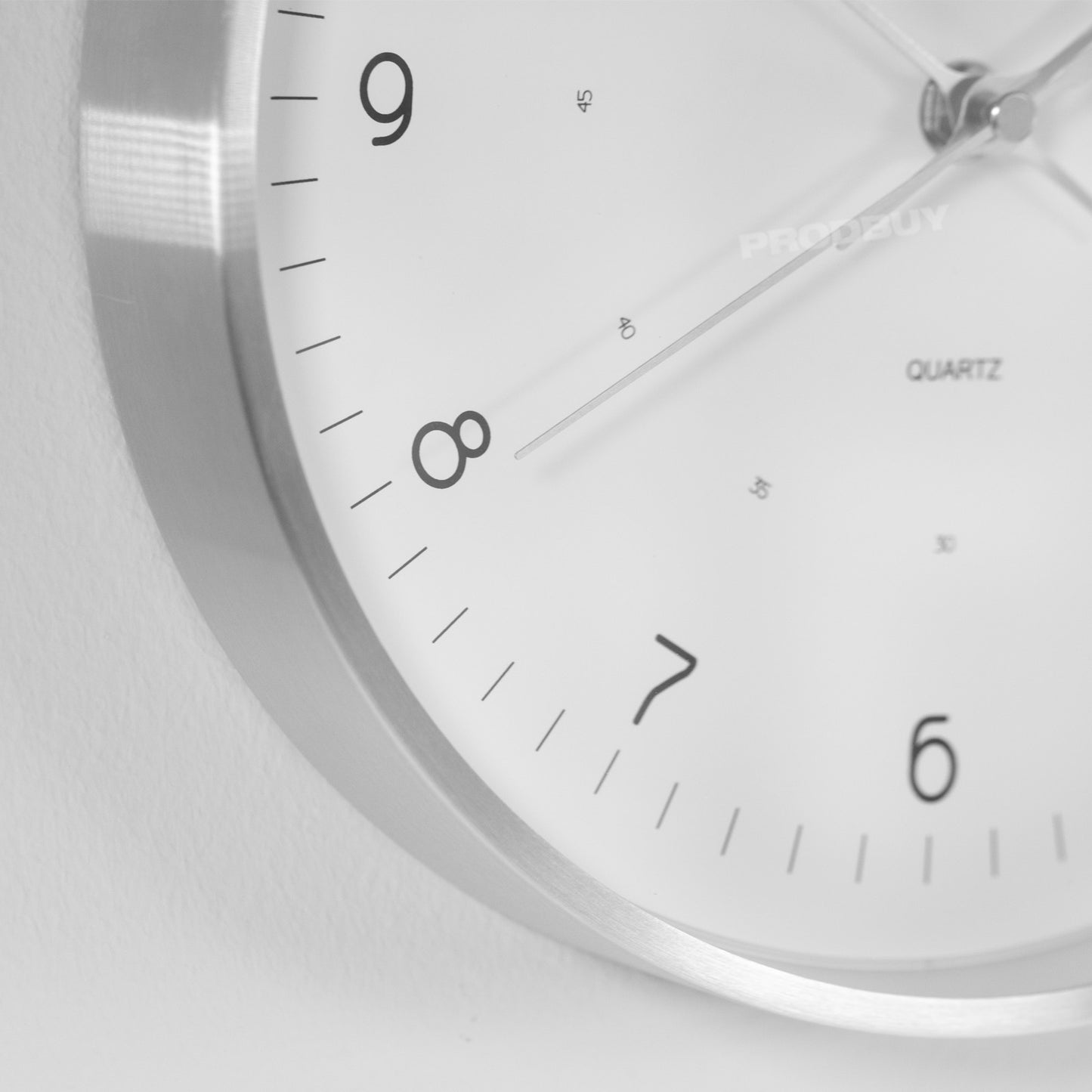 25cm Round Silver Plastic Wall Clock