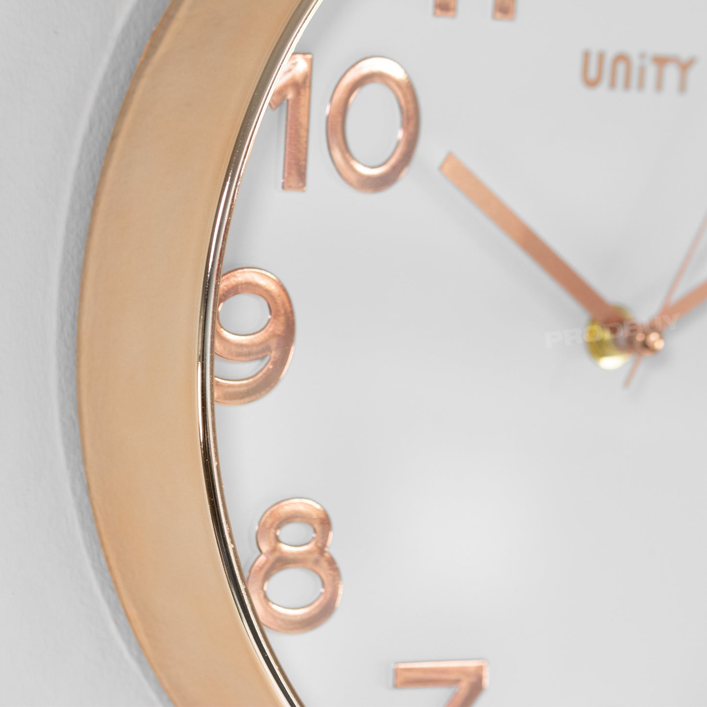 25.5cm Round Rose Gold Plastic Wall Clock