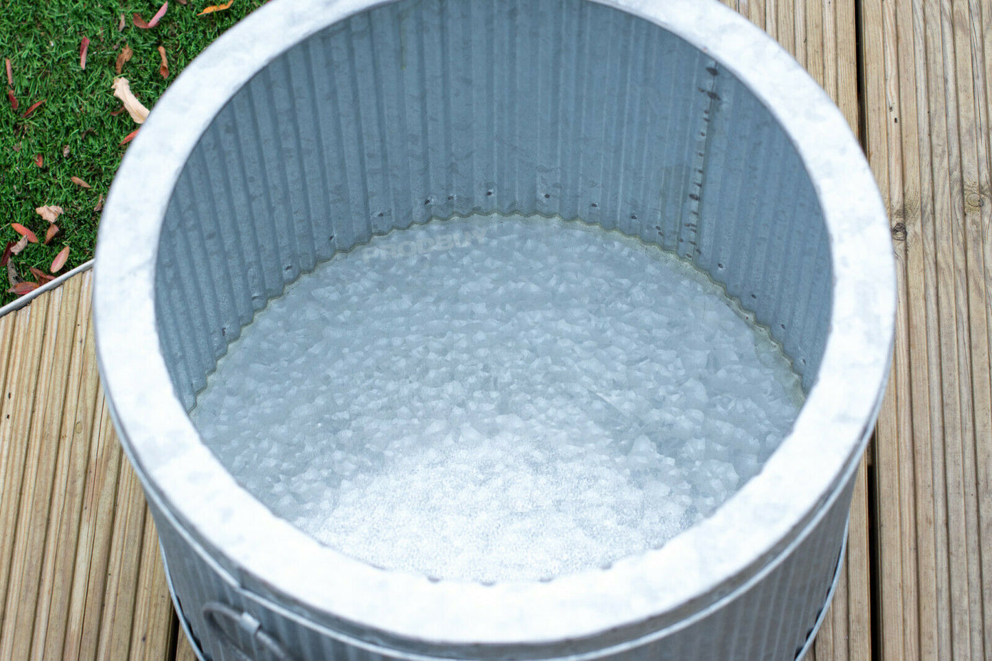 Set of 3 Round Metal Dolly Barrel Tubs Large Garden Planters