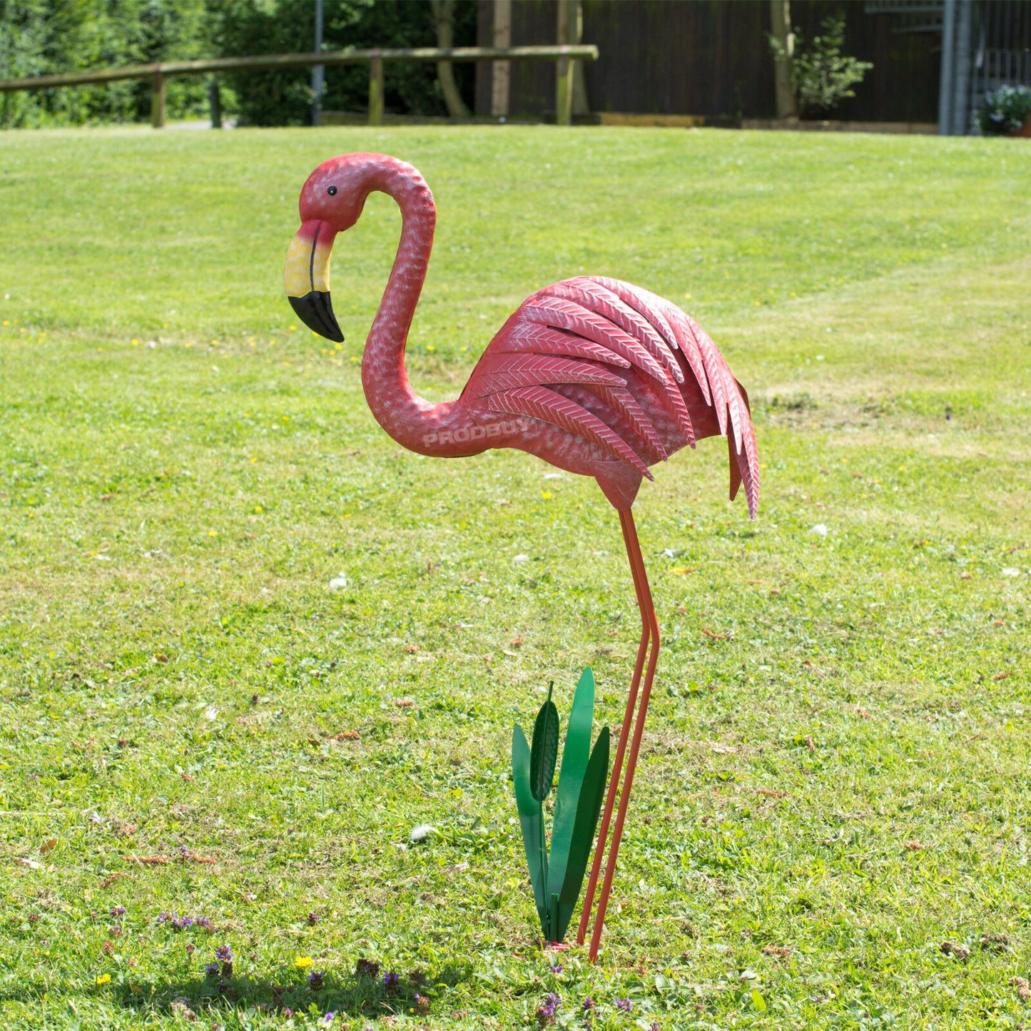 Metal Pink Flamingo Outdoor 72.5cm Garden Ornament