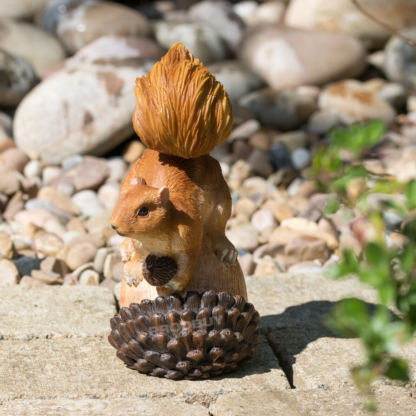 Squirrel on Acorn Small Resin Garden Ornament