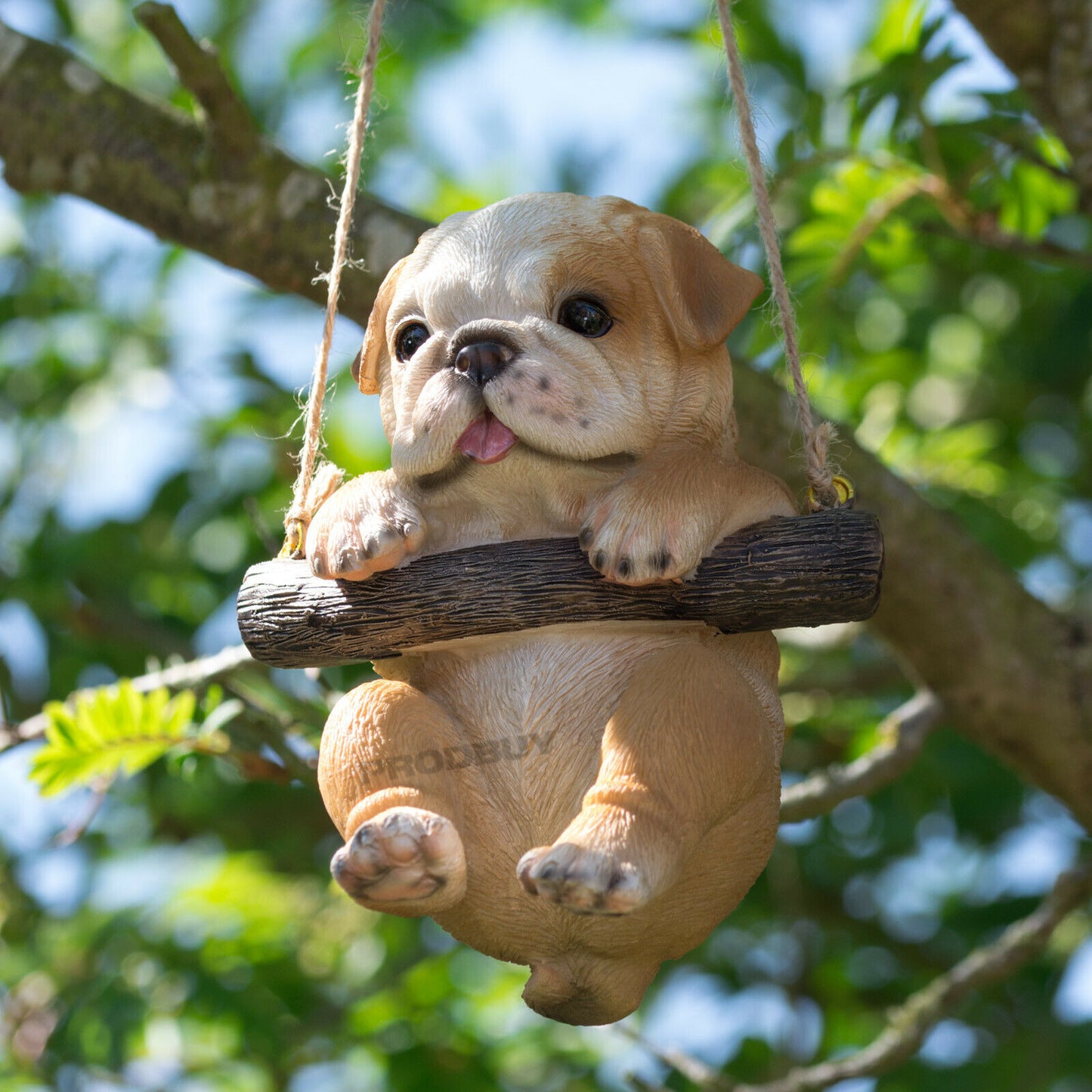 Small Bulldog Hanging Garden Ornament