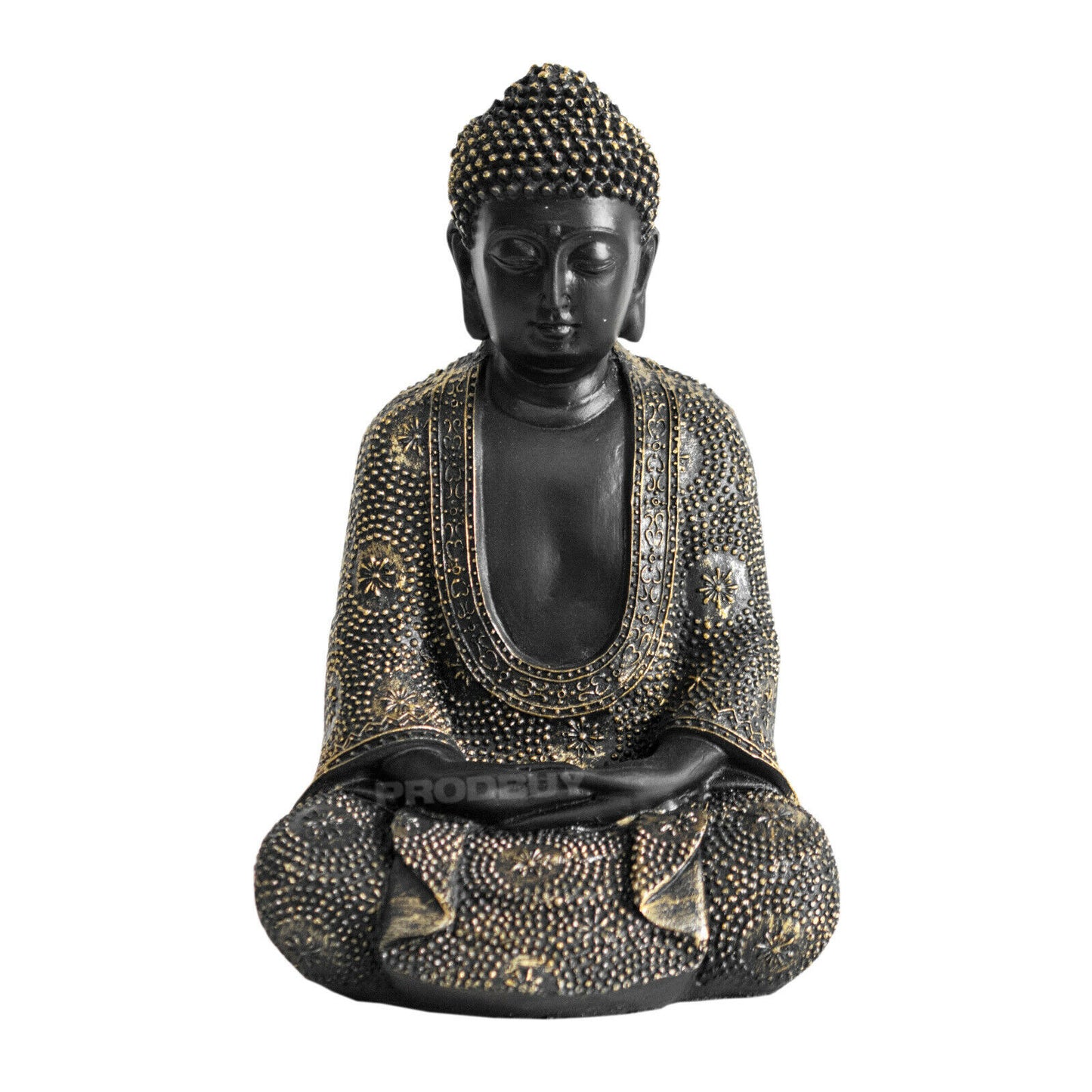 Black & Gold Sitting Buddha Ornament Scuplture