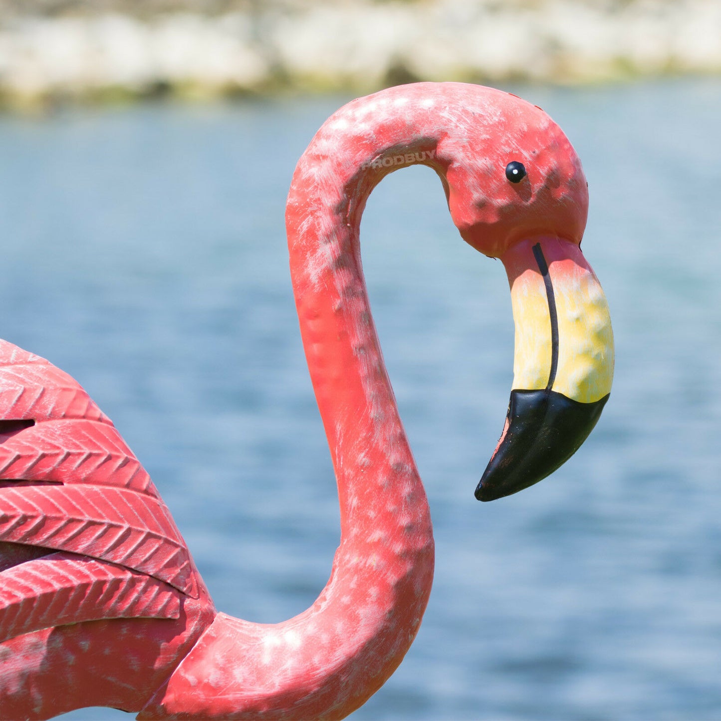 Metal Pink Flamingo Outdoor 72.5cm Garden Ornament