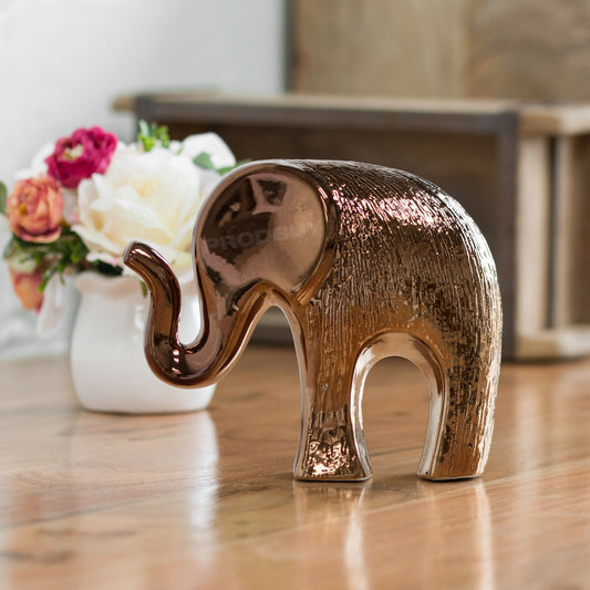 Copper Ceramic Elephant 15cm Ornament