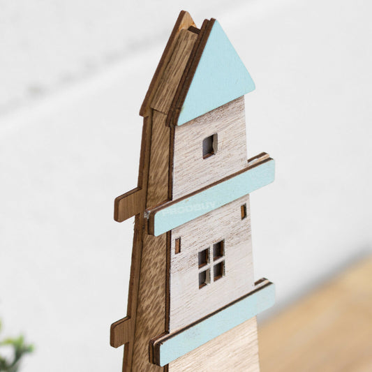 Wooden Lighthouse Seaside 45cm Ornament